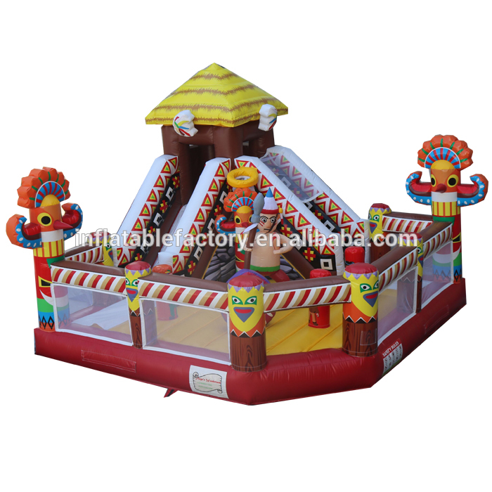 Inflatable slide with bouncer