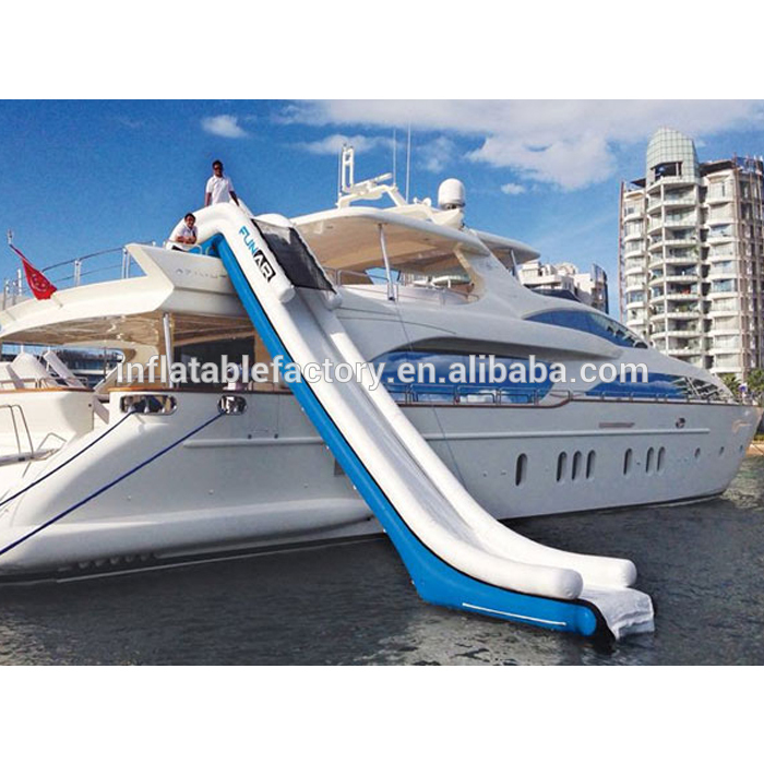 Inflatable floating water slide for boat , inflatable yacht slide
