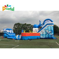 Commercial inflatable water park inflatable water slide with big swimming pool for kids