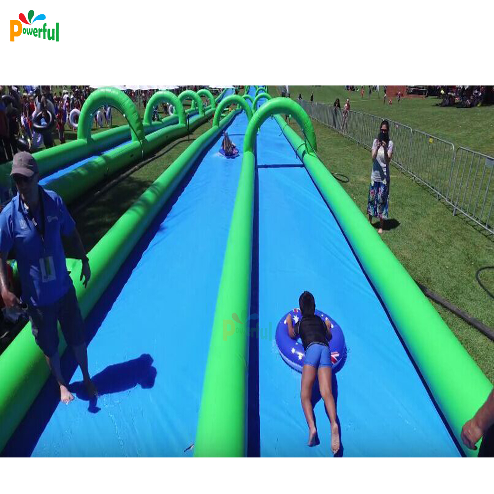 50m 100m long size slip and slide inflatable water slip n slide for sale