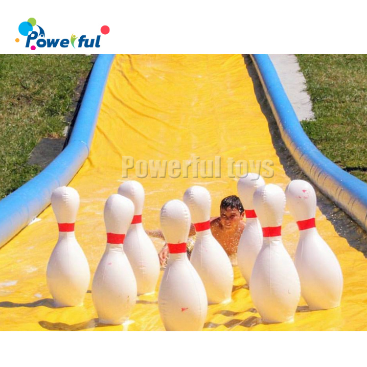 20m Length air tight inflatable slip n slide bowling game water slide