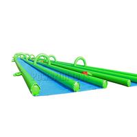 Two lane 100m inflatable slip n slide water party inflatable belly slide for sale