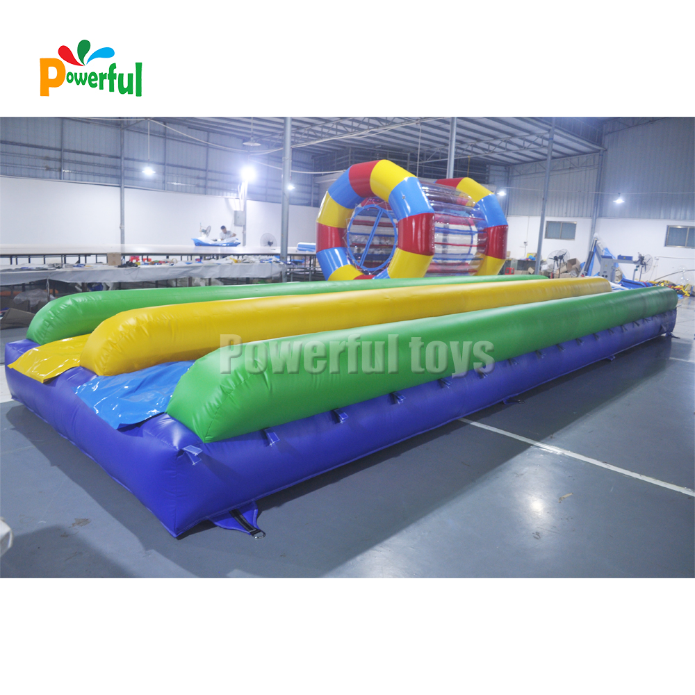 Double lane inflatable theme park foam water slide floating slide