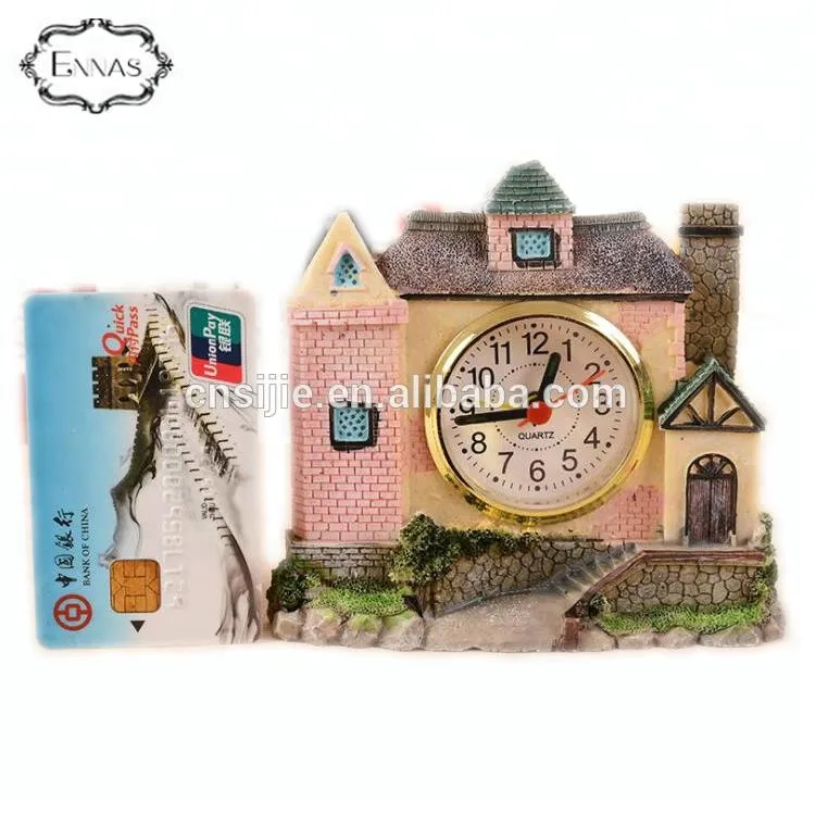 Fashion Classical Home Decoration House Craft Resin Table Clock