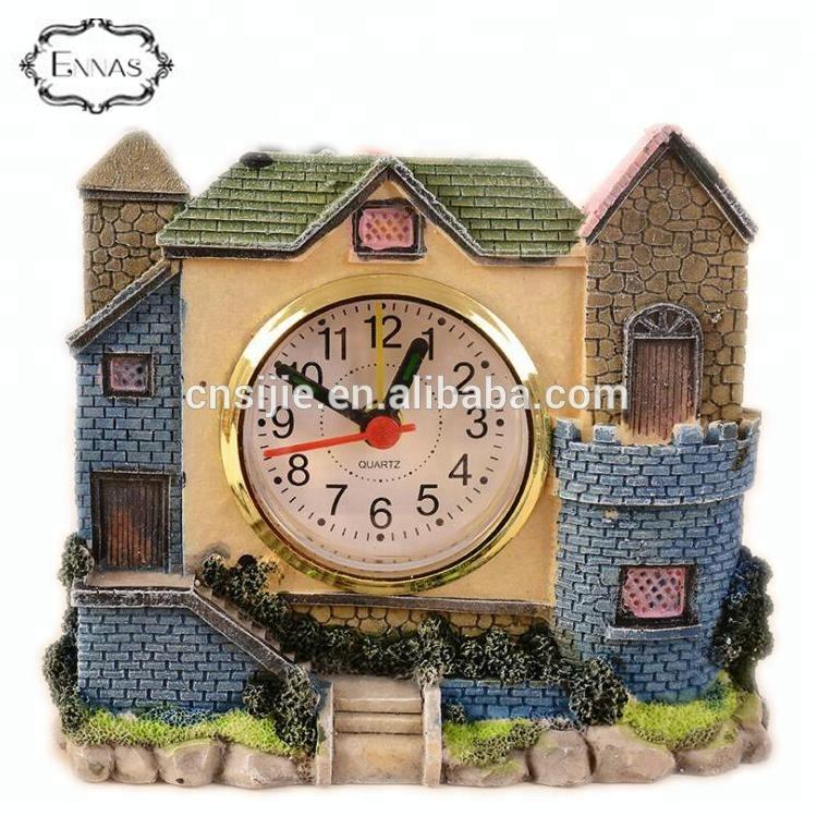 Fashion Classical Home Decoration House Craft Resin Table Clock