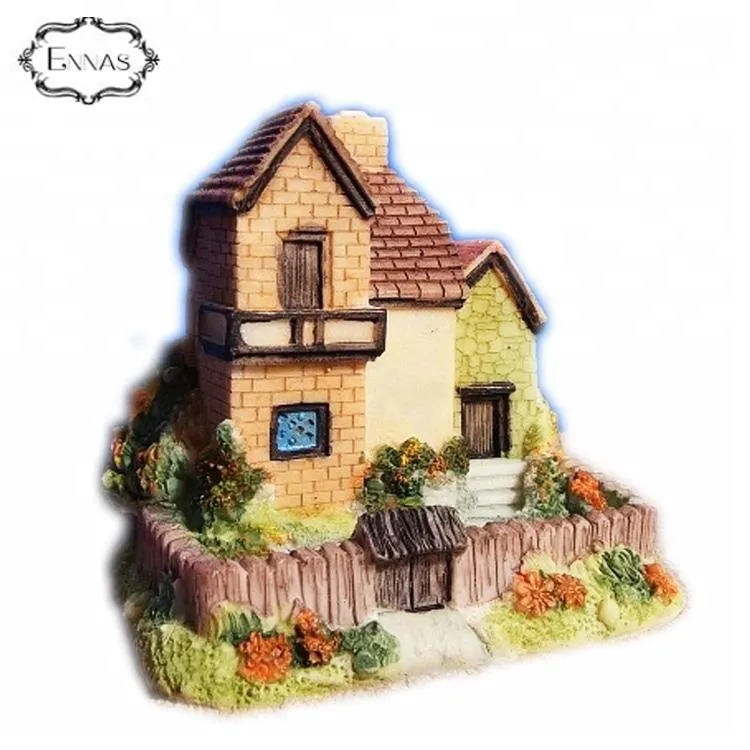 Retro residential decoration home garden resin small bungalow decoration decoration