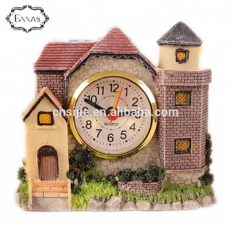 Fashion Classical Home Decoration House Craft Resin Table Clock