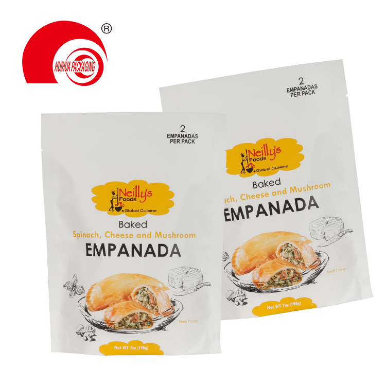 Stand Up Empanada Packaging Plastic Bag Matt Finish Spinach Cheese Mushroom Packing Doypack