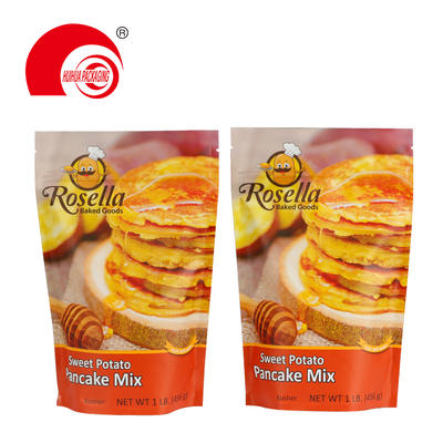 Flexible Plastic Vacuum Snack Food Packaging Bag Potato Pancake Mix Packing Pouch with Tear Notch