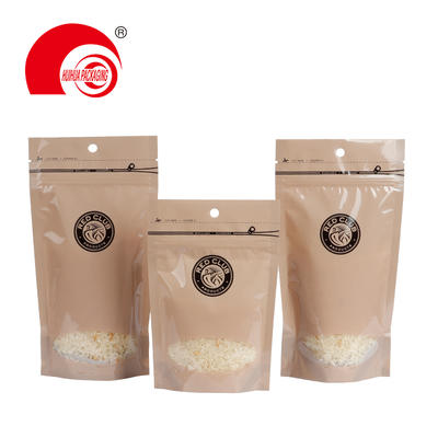Food Grade Stand Up Plastic Packaging Bag Snack Food Storage Pouch with Clear Window and Zipper