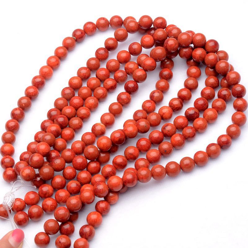 Wholesale Coral Sarcandra Glabra Round Bead Jewelry Designs With Kaulakoru