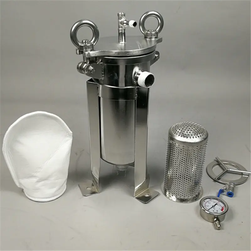 Small Stainless Steel Bag filter housing for river rain water sand removal
