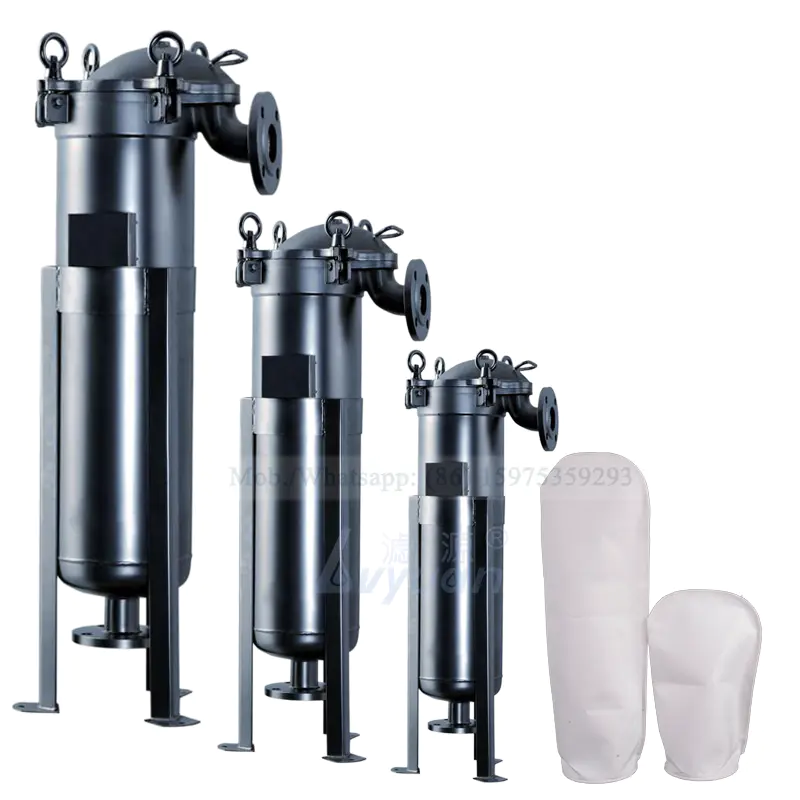 Industrial 5 microns bag liquid water filter stainless steel 304 316L top in bag filter housing for water purification