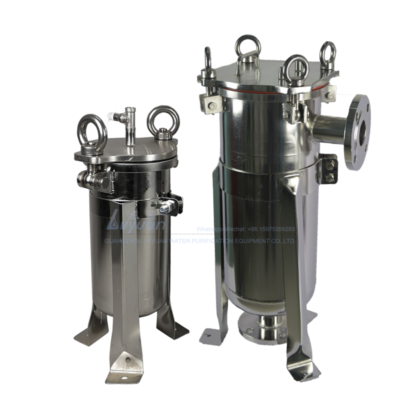 Stainless steel 304 316L filter body #1 #2 single bag industrial water filter housing for water liquid treatment plant
