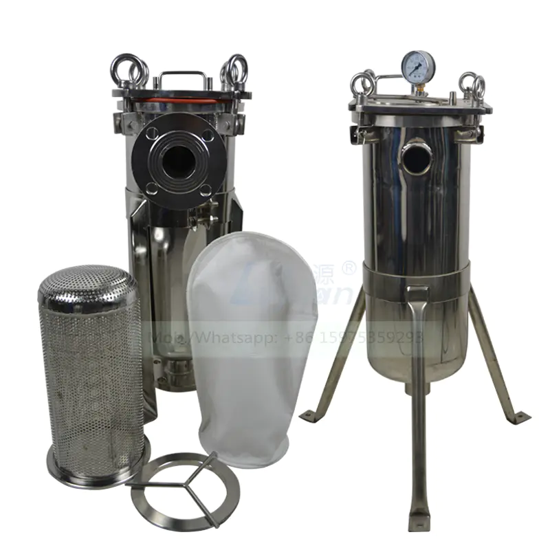 High pressure stainless steel plate type 5 microns PE bag single 316 filter housing for vegetable/coconut oil purification