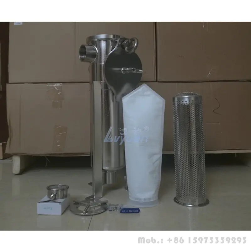 Swing bolts single bag basket type industrial water filter housing with stainless steel 304 316L material