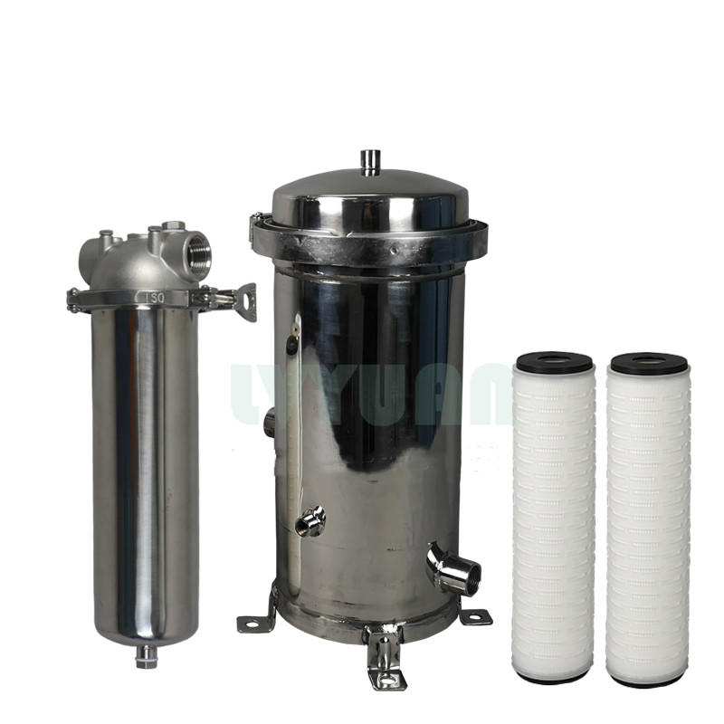 Top-in bottom-out flange liquid/milk/wine stainless steel SS304 316L wate filter bag liquid housing