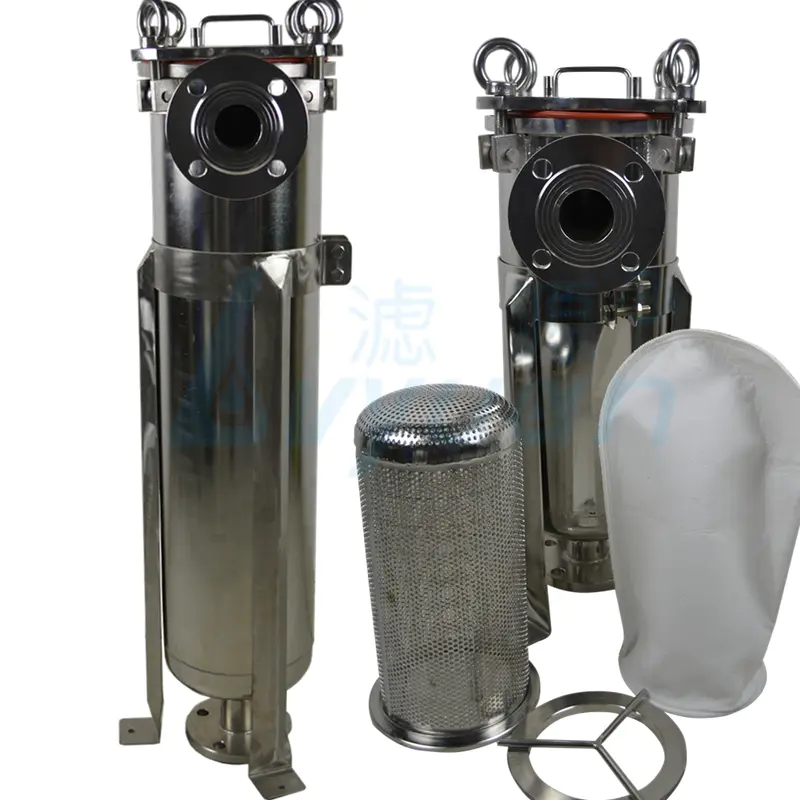 304 Stainless Steel Flange top cover Bag Filter Housing with #1 #2 single & multi Size filter bag for oil filtration