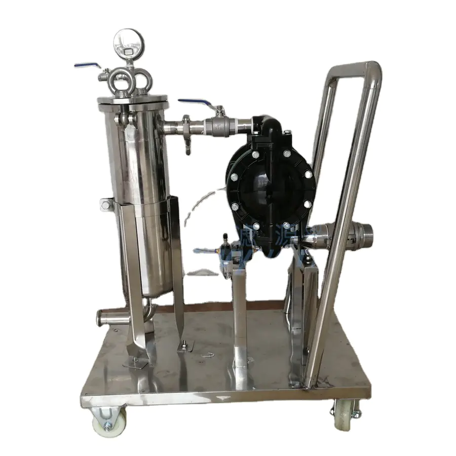 1/2/3/4/5 Stages Water Liquid Beer filtering machine Stainless Steel bag Filter system with diaphragm pump