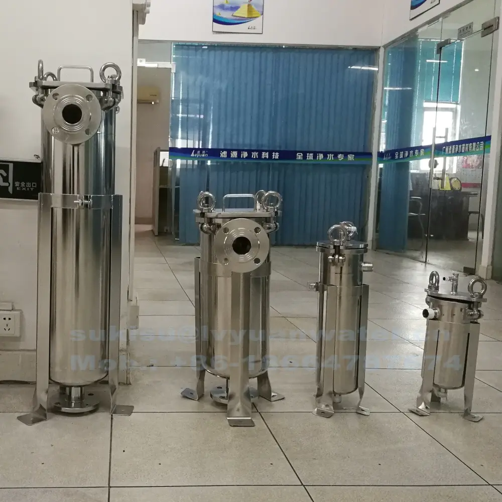 China Manufacture Custom Single Multi rounds SS 304 316L Stainless Steel Bag Filter Housing for Water Treatment