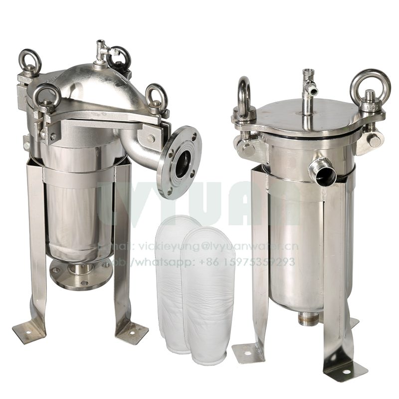 High flow cartridge pleated filter type 5 microns 304 bag filter housing stainless steel for water liquid treatment system