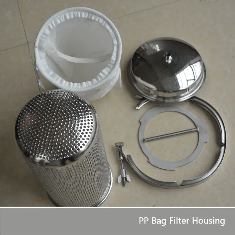 7x18 inch stainless steel wire mesh bag filter 10 microns stainless steel water filter housing bag type for liquid/oil filter