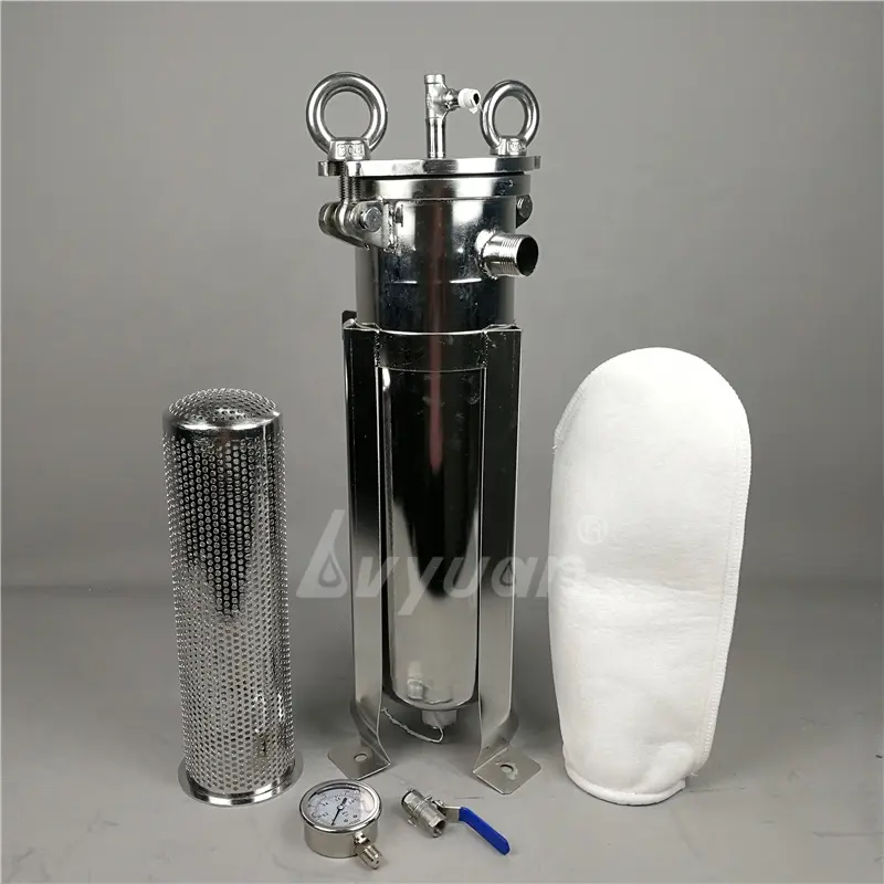 Guangzhou Manufacturer Industrial Stainless Steel single Bag filter housing with 1 5 10 25 50 75 100 150 200 micron