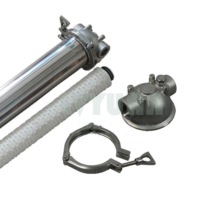 Top-in bottom-out flange liquid/milk/wine stainless steel SS304 316L wate filter bag liquid housing