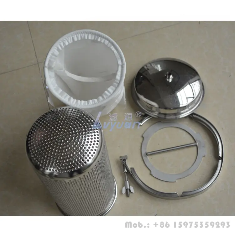 Single bag type stainless steel 304 316L material liquid bag filter housing with customized PP PE bag filter elements