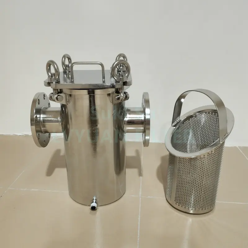 Custom Large flow SUS 304 316L Stainless steel inline filter strainer basket for oil/juice/beer/wine/milk mesh filters