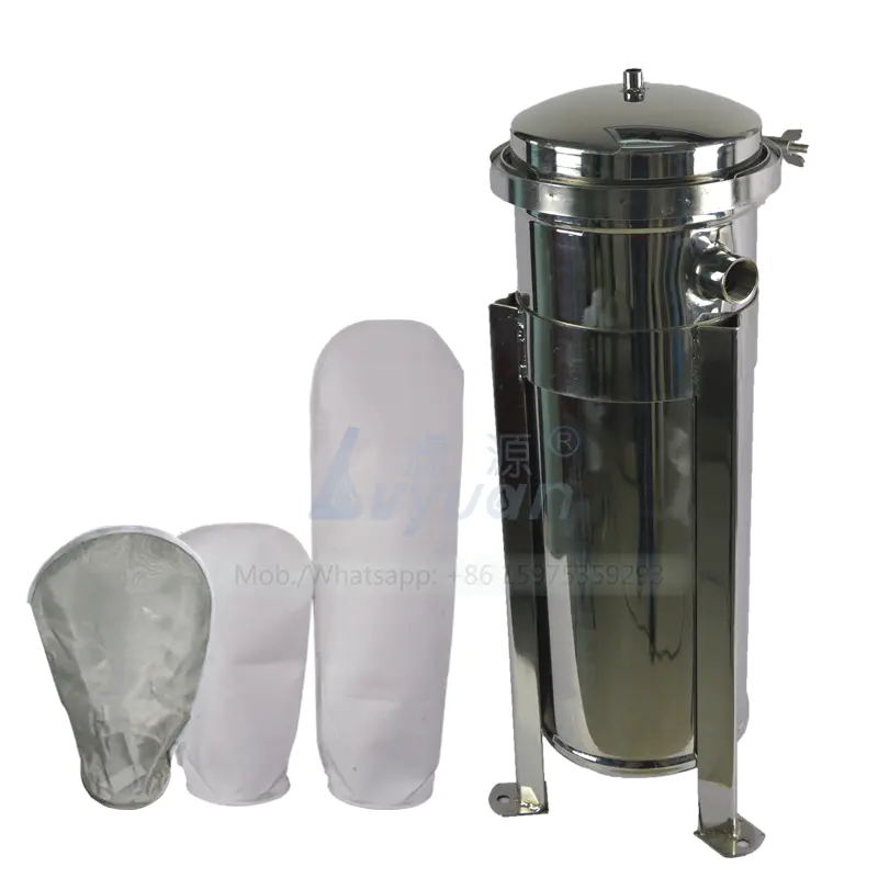 Pleated PP membrane 20 microns bag cartridge filter 304 316L ss bag filter housing for industrial liquid filtration system