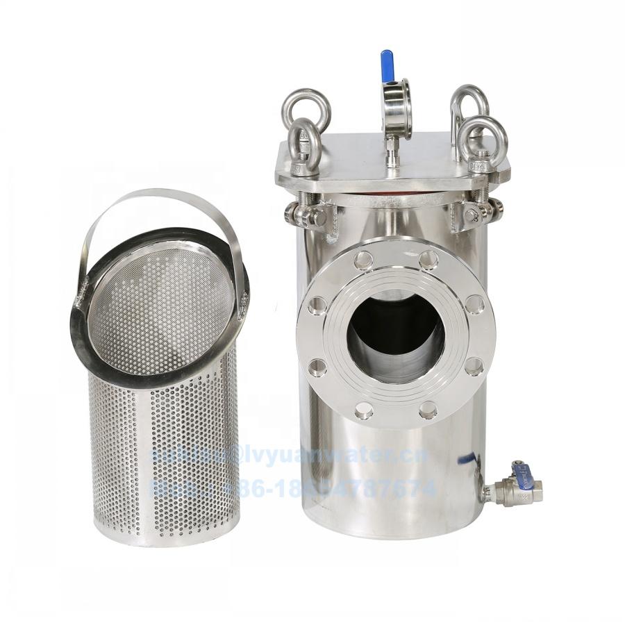 Factory price DN20/32/50/65/80/100/100/125/150/200 SS Flanged Single Dual Duplex basket filter Strainer housing