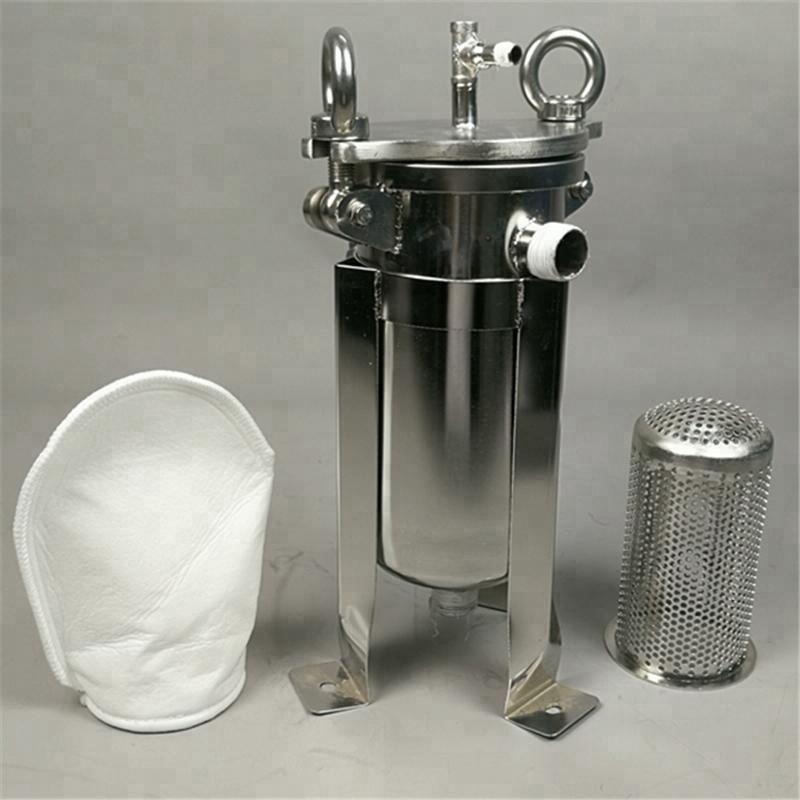 Mini Stainless Steel 5" bag filter housing with pneumatic wall mounted or trolley