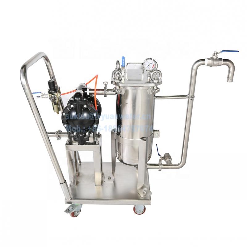 Movable Stainless steel water/Liquid/oil/wine/beer/honey bag Filter Machine with 1/2/3/4/5 stage Purification