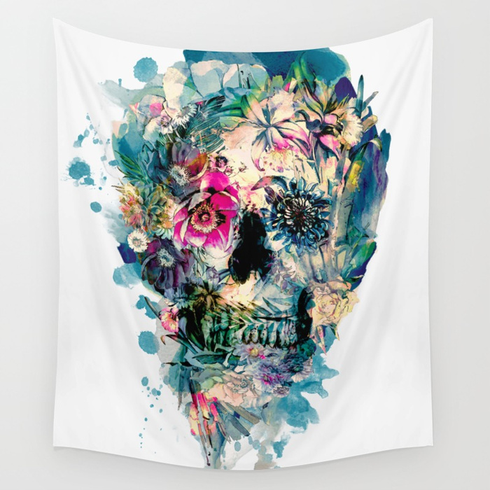 Digital Printed Wall Tapestry With Skull Animal Hanging Towel