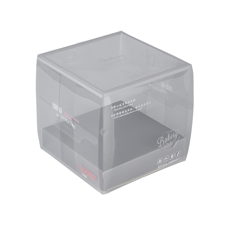 Custom Eco Friendly Clear Plastic Cake Box Packaging with Paper Tray