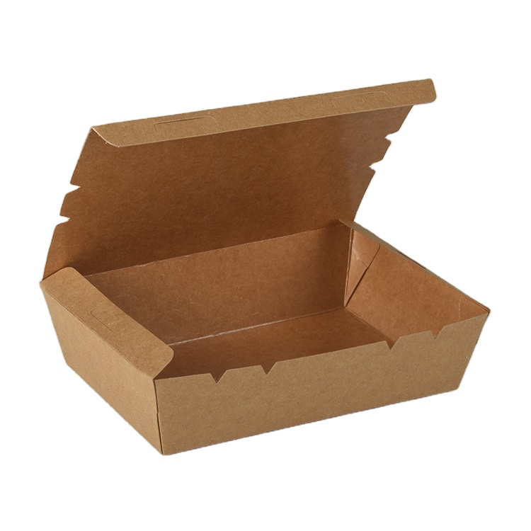 Wholesale Biodegradable Food Container Packaging Salad Box Disposable Kraft Paper Lunch Box