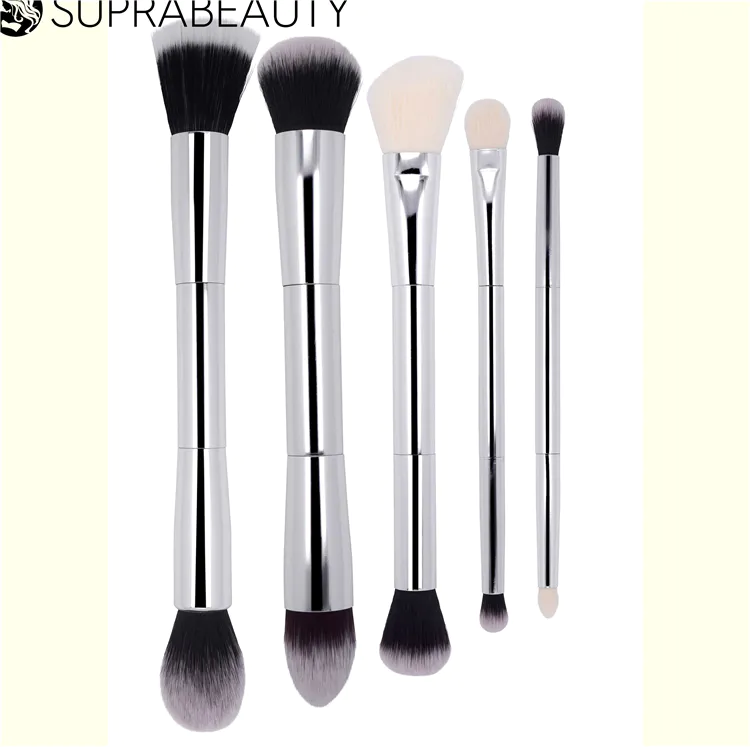 Wholesale Customized 5 Pieces Double Ended Private Label Travel Make Up Brush Set