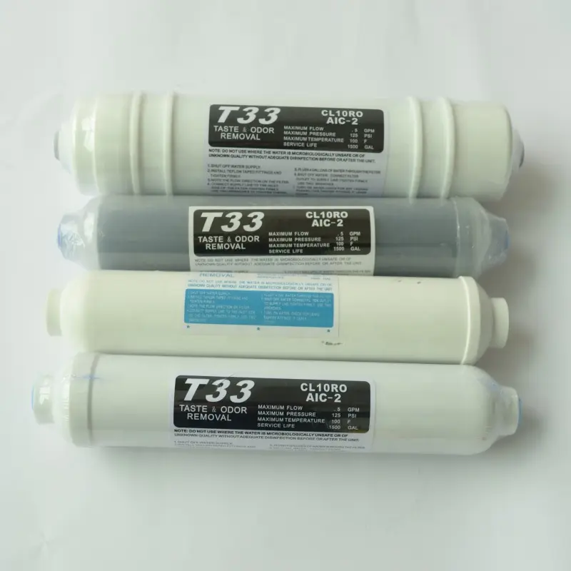 post activated carbon T33 water filter cartridge made in Guangzhou