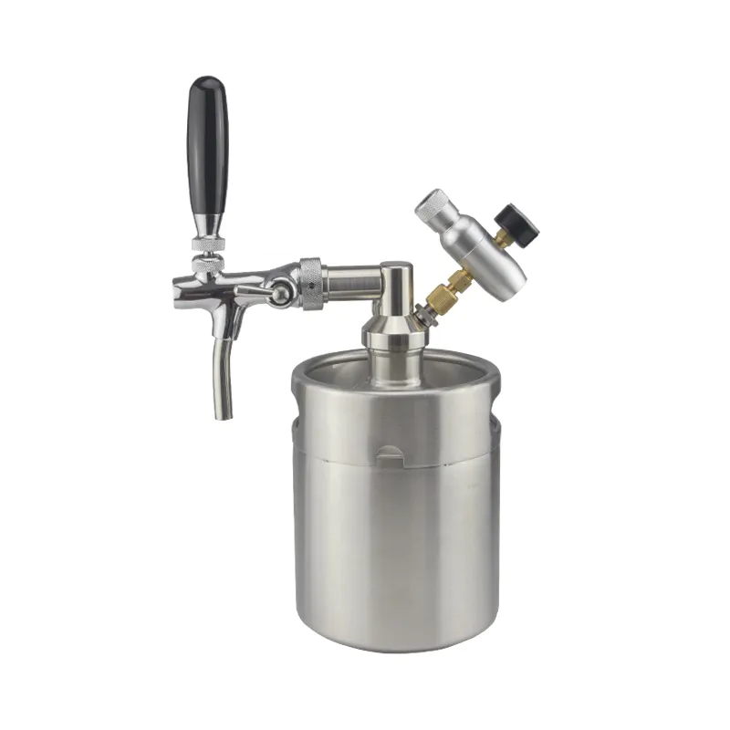 2l 64oz stainless steel beer keg growler co2 tap