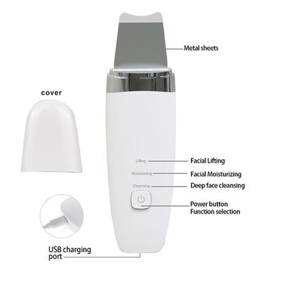 2021 best seller face professional facial machine care equipment led metal ultrasonic skin scrubber