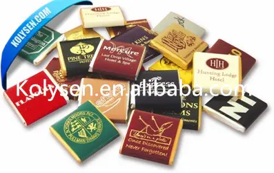 Custom Embossed colored aluminum foil paper squares for chocolate china supplier