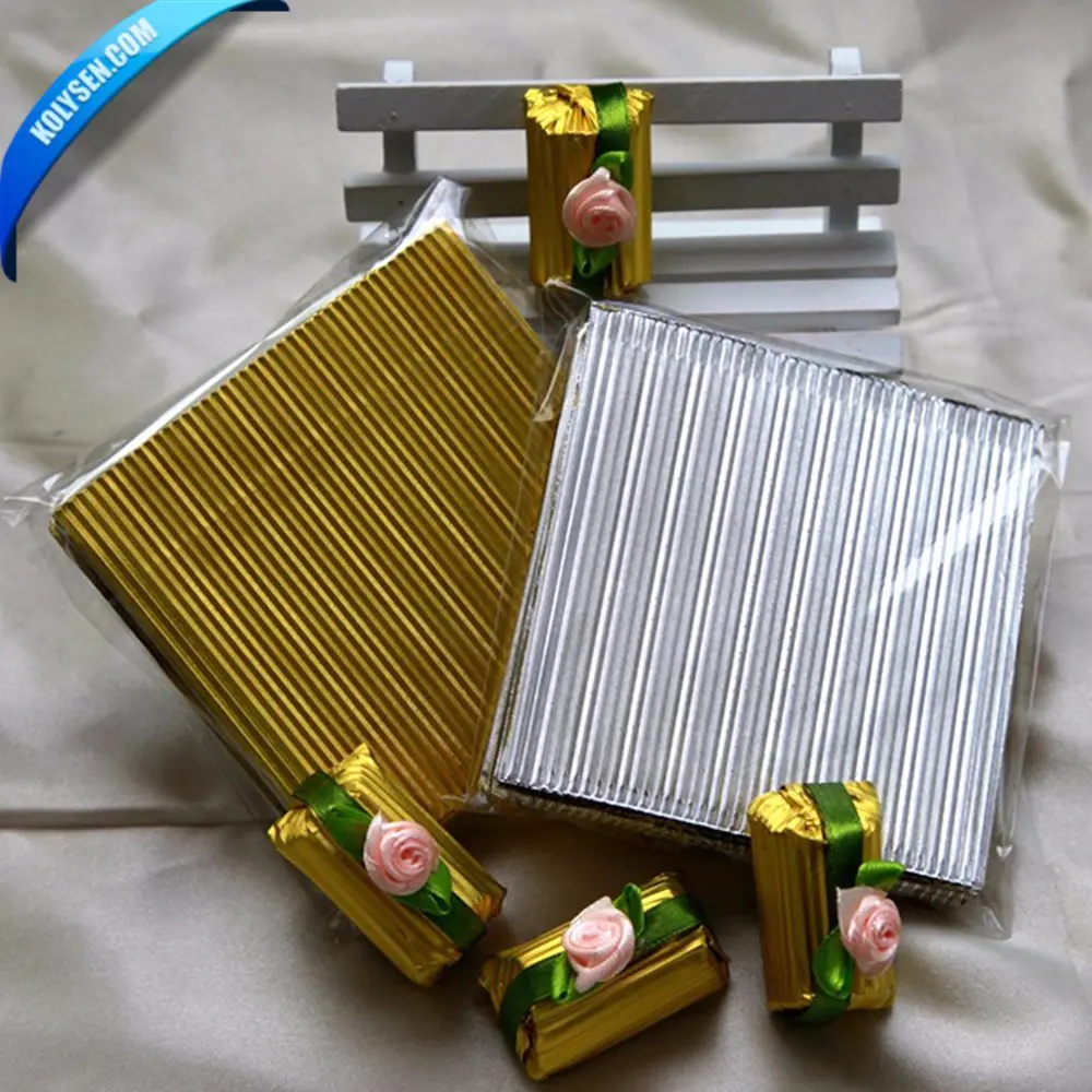 corrugated chocolate foil wrapper in sheet with single color