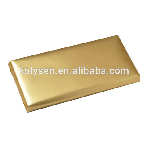 Personalized food grade glitter gold Candy Bar Wrapper aluminum foil paper China supplier