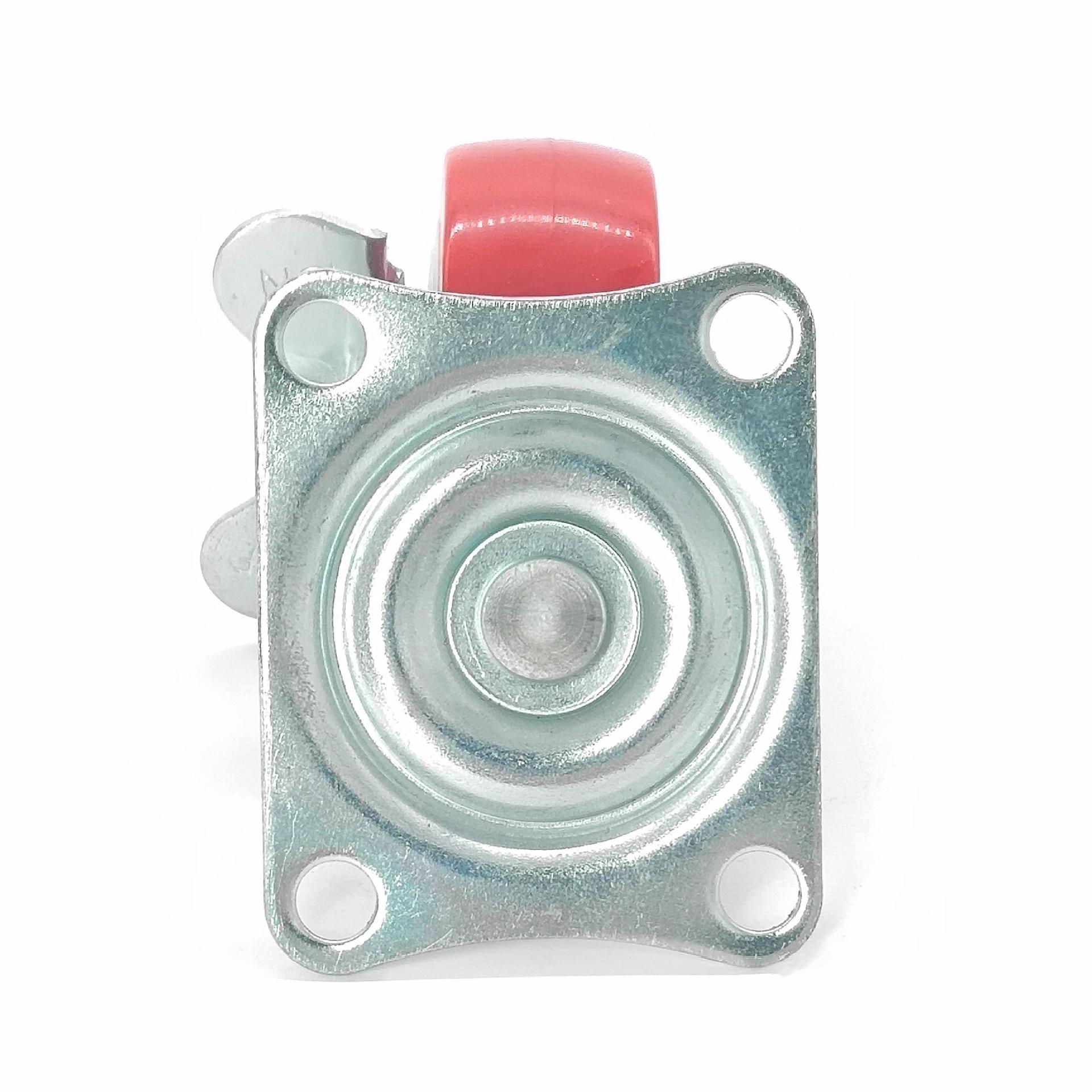 1.5 2 2.5 3 Inch Light Duty Zinc Plated Small Metal Side Brake Red Furniture Table Leg Mini Caster Wheels