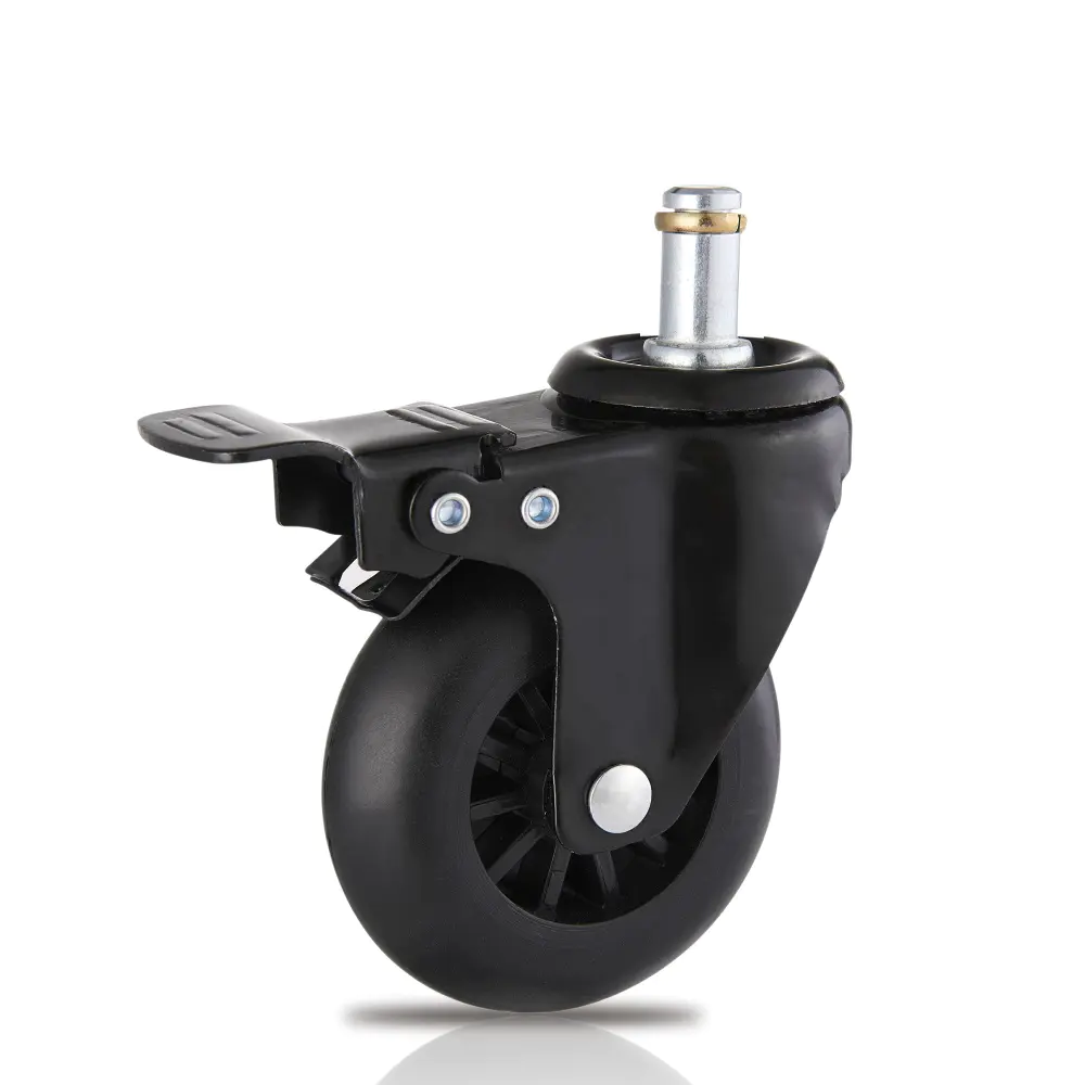 70 mm 3 Inch Total Brake Smooth Easy Rolling Floor Protective Heavy Loading Removable Nylon Chair Wheel Caster