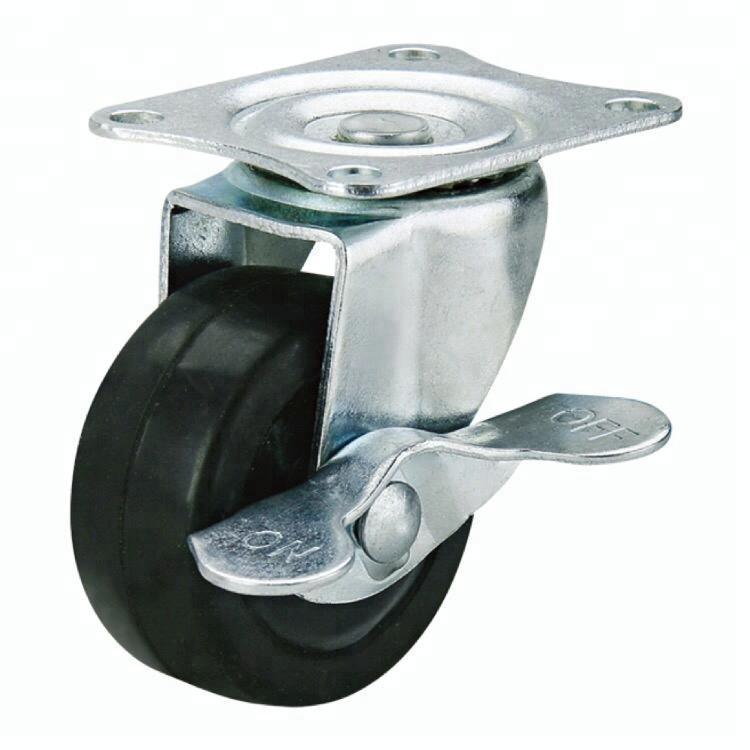 2 Inch Removable Side Mount Caster Wheel Price With Brakes Rubber Wheel
