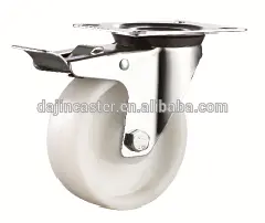 2 3 inch light duty caster PP caster wheel with plate swivel and brake