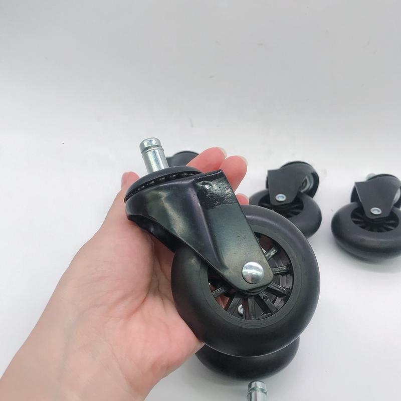 China Factory Black PP and Nylon 70mm Office Chair Furniture Plastic Small Locking Caster Wheel