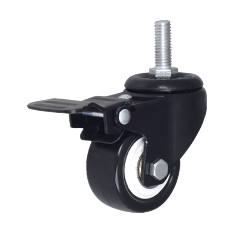 50mm Swivel Black PVC Casters Wheel With Double Ball Bearing 2 Inch Furniture Castor Wheel For Baby Carriges